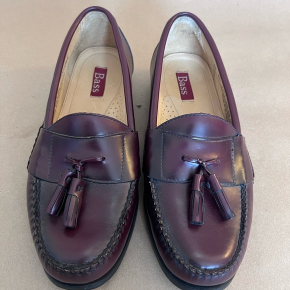 G.H Bass Burgundy Tassel Harrison II 1449 634 Penny Loafers Leather Men’s 10 - Picture 1 of 9